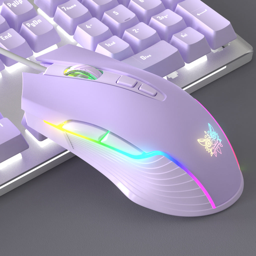 Purple Mechanical Keyboard Mouse