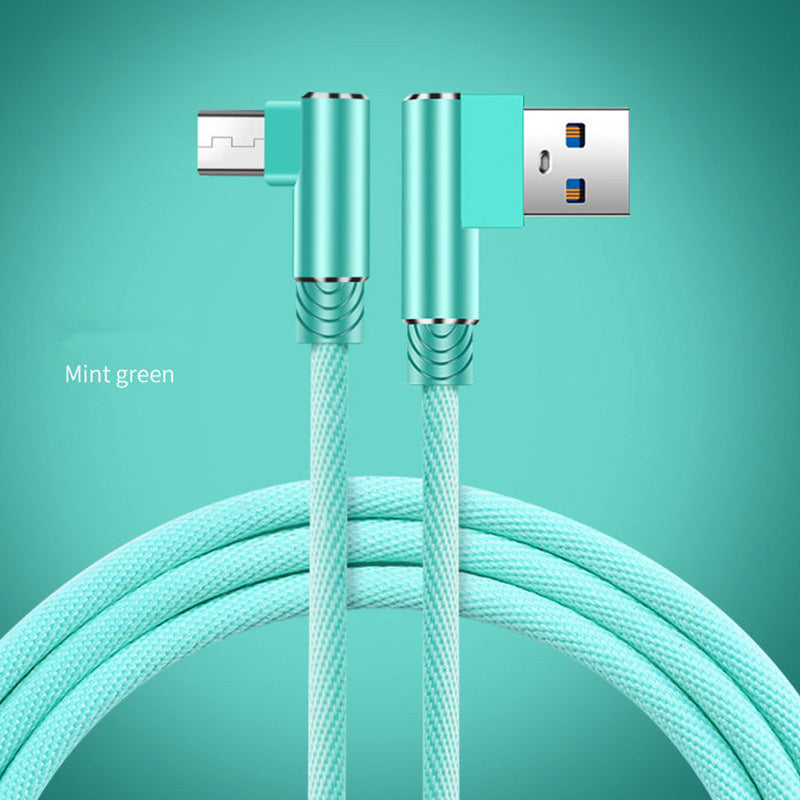 Double Elbow Mobile Phone Fast Charging Data Cable