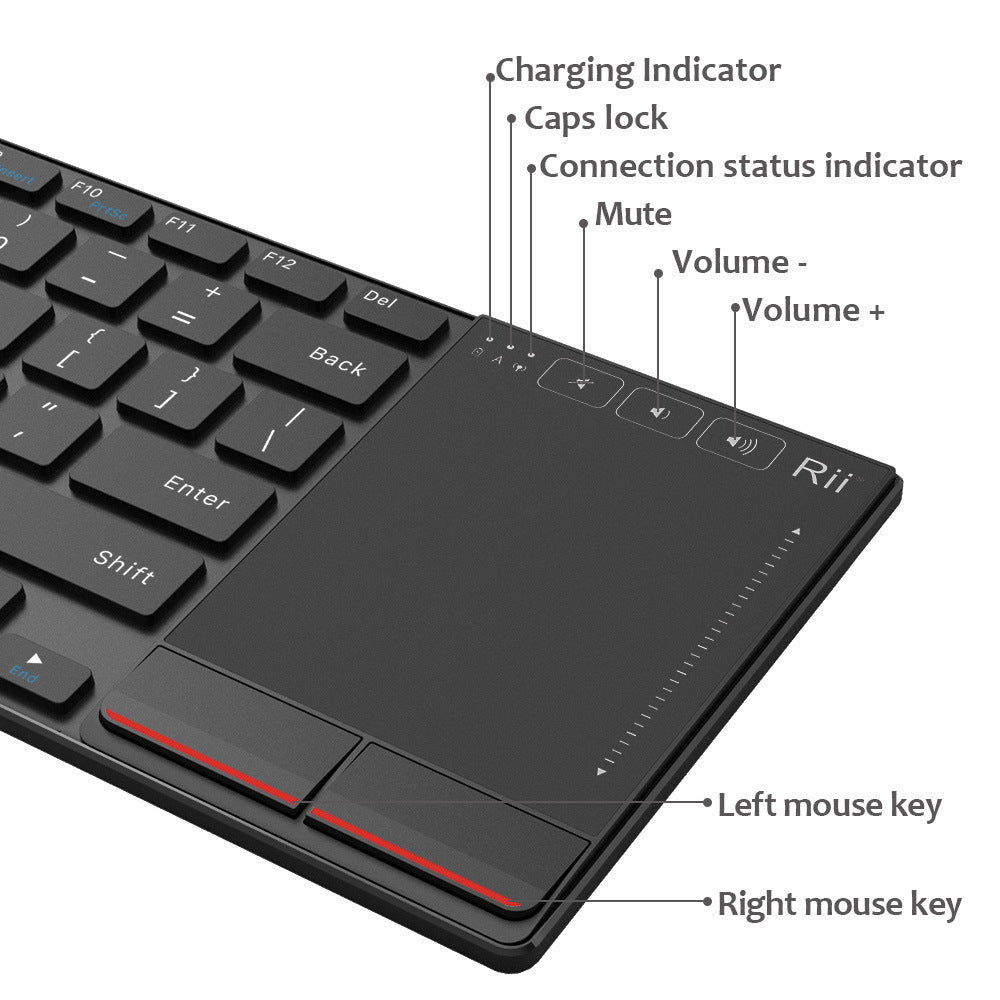 Rii K22BT Wireless 24GHz Multimedia Keyboard GFSK