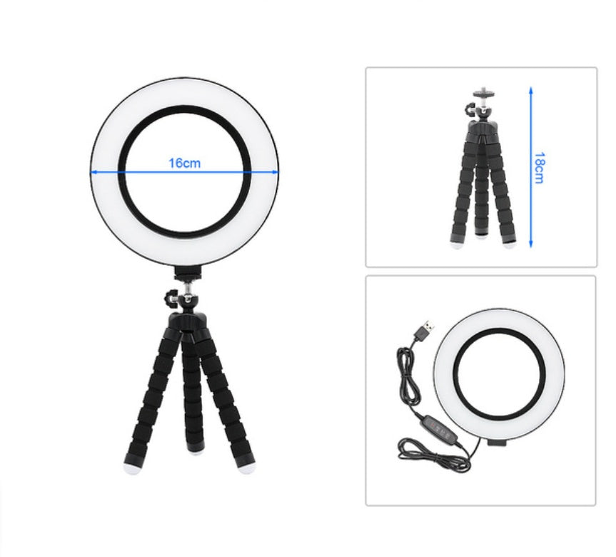 Ring Light With 6 Inch Octopus Tripod