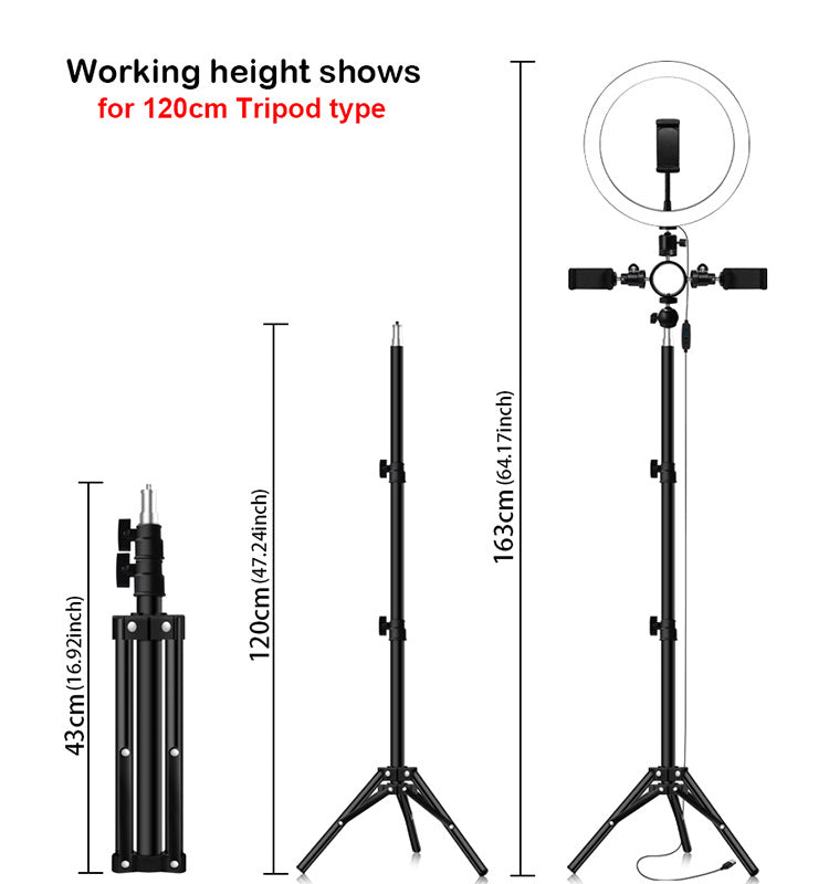 Compatible with Apple, led tripod multi-position ring light