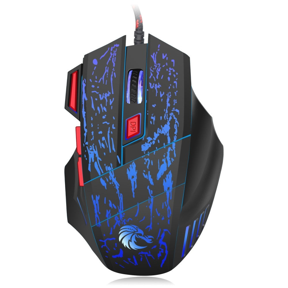Water Crack Colorful Luminous Wired Mouse